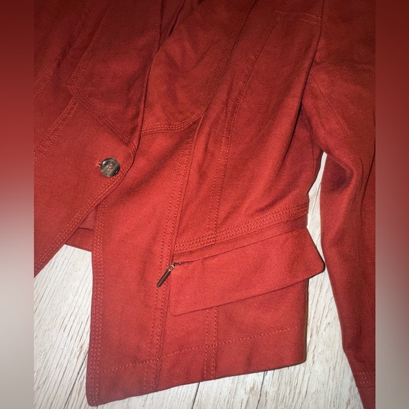 WHBM Blazer Dark Orange Red Jacket Coat 4 - Picture 8 of 16
